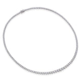 Platinum 10.97tcw Graduated E-F VVS Diamond Tennis Necklace