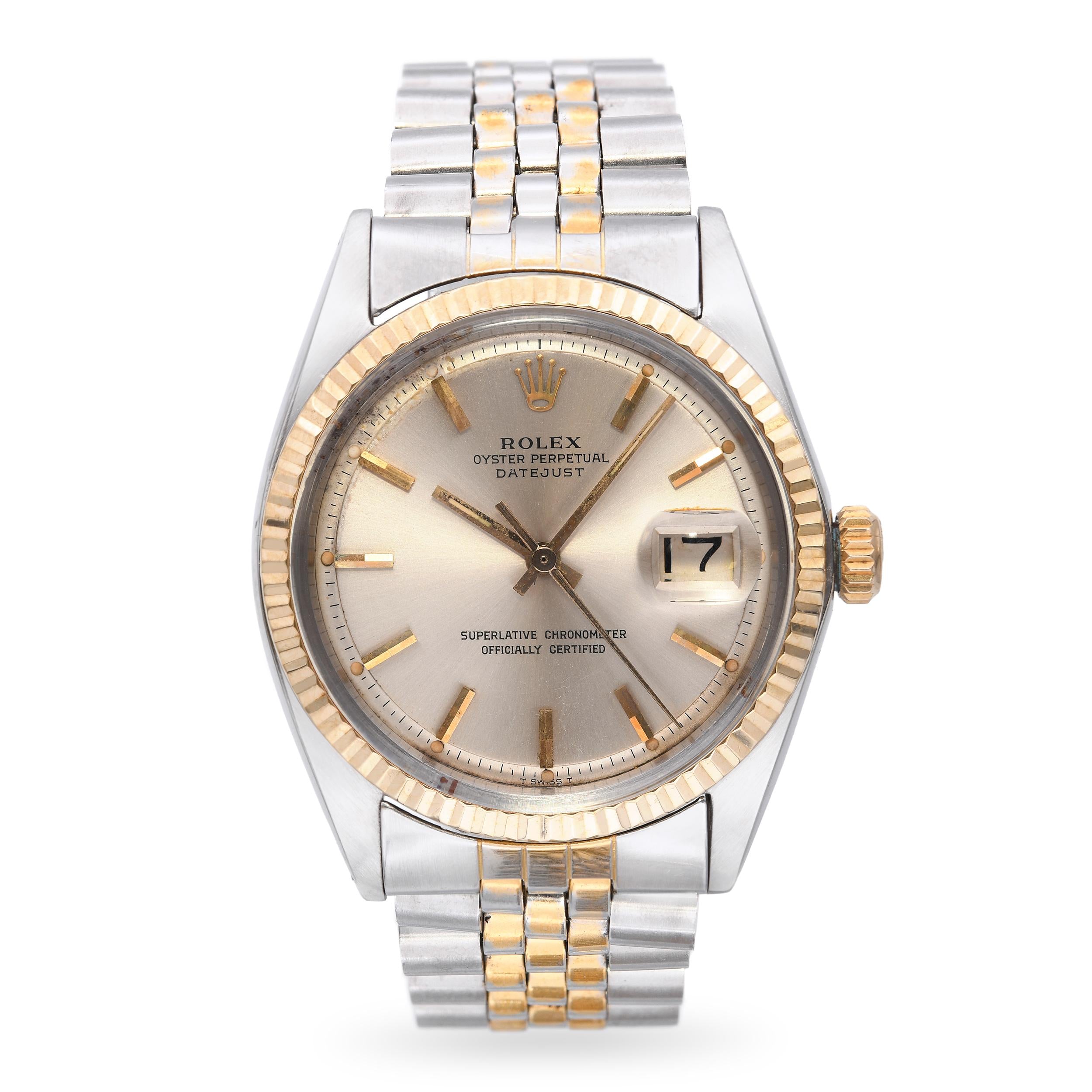 Vintage Rolex Oyster Perpetual Datejust 36mm Mens Watch Ref 1601
