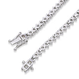 Platinum 10.97tcw Graduated E-F VVS Diamond Tennis Necklace