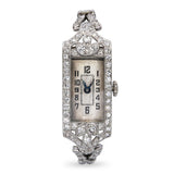 Glycine Watch Co Art Deco Platinum 4.03tcw Diamond Women's Watch