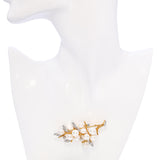 Vintage 17k Yellow Gold Pearl and 1.01ctw Diamond Branch and Leaves Brooch