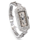 Glycine Watch Co Art Deco Platinum 4.03tcw Diamond Women's Watch