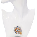 18k Two Tone Gold Sapphire, Diamond & Ruby Bouquet Brooch