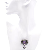 Antique Silver Topped Gold Rose-cut Diamond and Amethyst Brooch