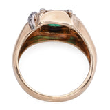 Vintage 14k Yellow Gold 0.68ct Emerald and Diamond Ring