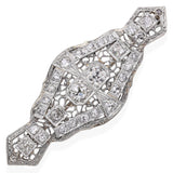 Antique 14k Yellow Gold and Platinum Old Euro Diamond Brooch