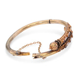 Etruscan Revival High Karat Yellow Gold Ruby & Sapphire and Pearl Bracelet