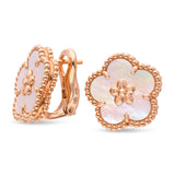 Van Cleef & Arpels 18k Yellow Gold Lucky Spring Plum Blossom Earrings