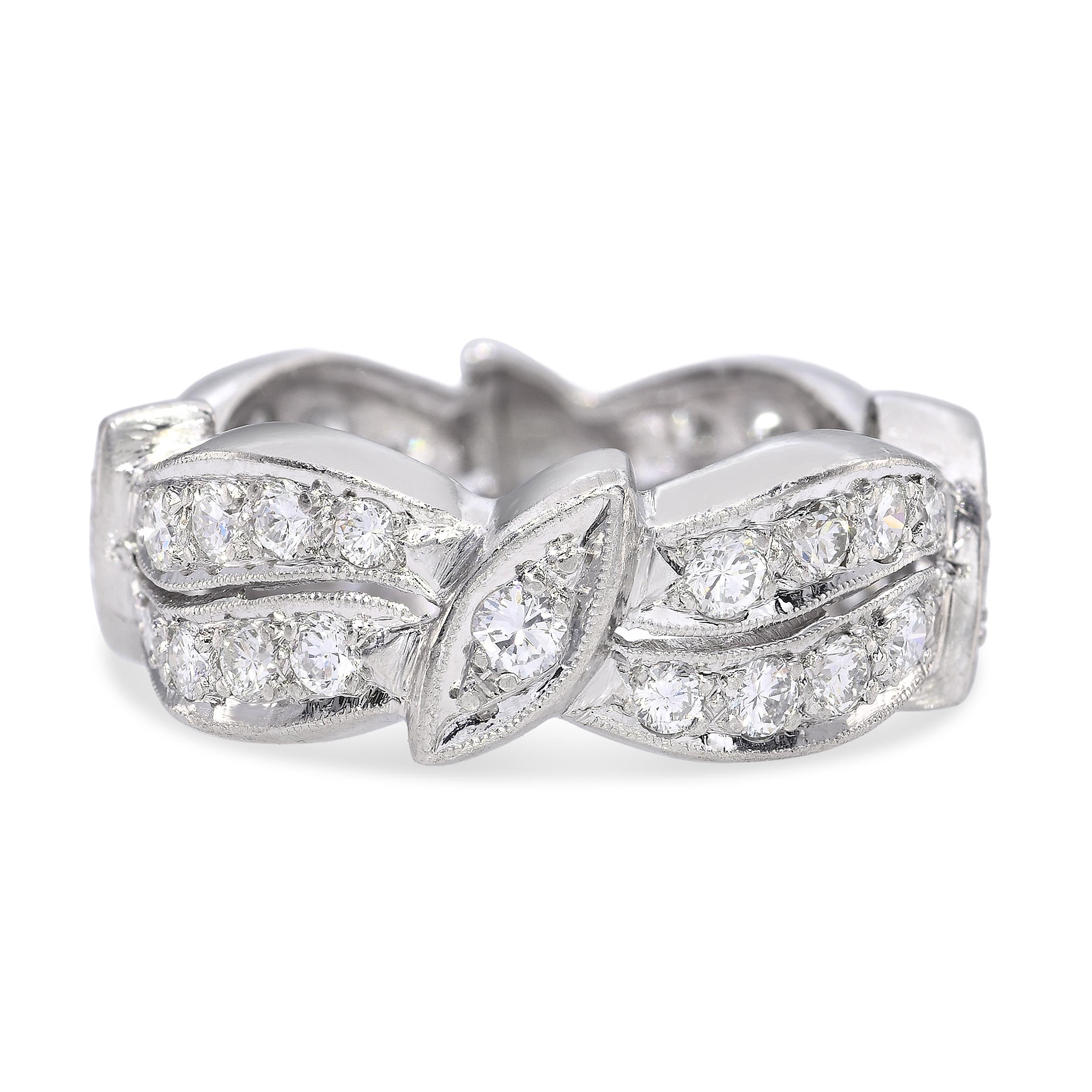 Vintage Platinum 0.84tcw H VS Diamond Band Ring