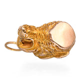 Antique Victorian 17k Yellow Gold Sculptural Carved Tiger’s Head Pendant