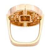 Vintage 18k Yellow Gold GIA 3.84ct Fancy Deep Orange Yellow VS2 Diamond Ring