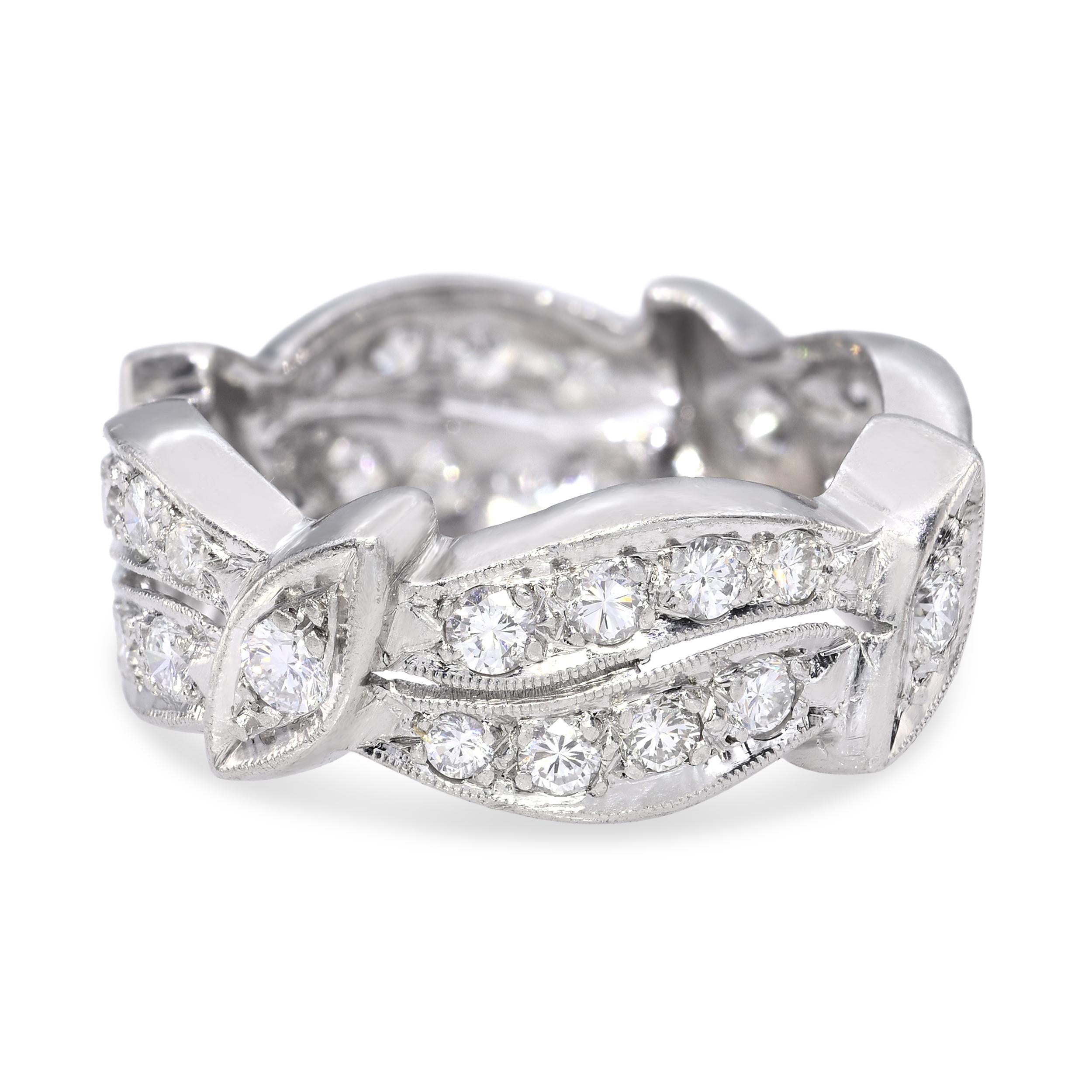 Vintage Platinum 0.84tcw H VS Diamond Band Ring