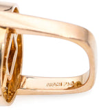Vintage 18k Yellow Gold GIA 3.84ct Fancy Deep Orange Yellow VS2 Diamond Ring