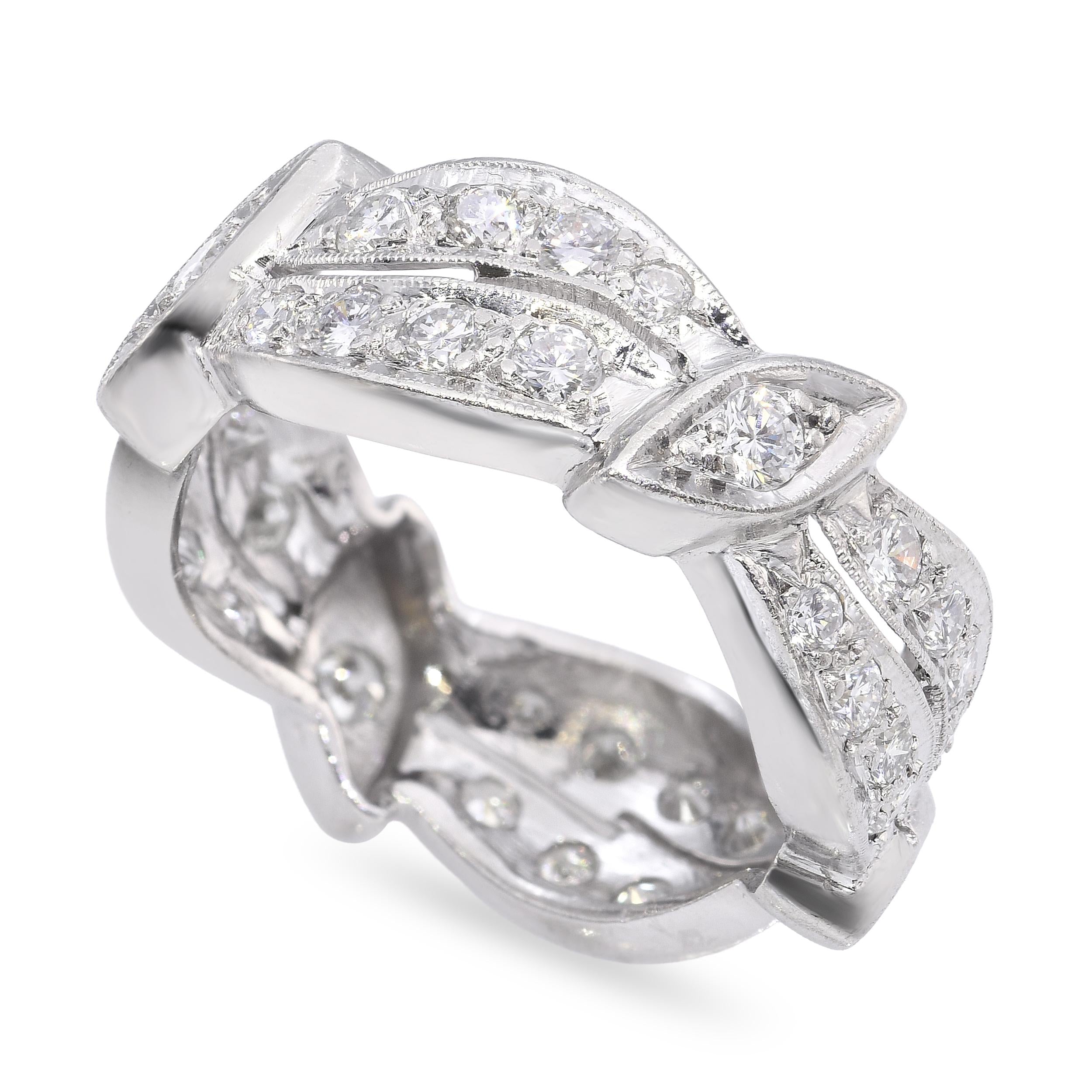 Vintage Platinum 0.84tcw H VS Diamond Band Ring