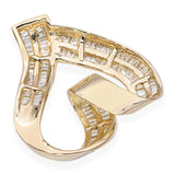 Vintage 14k Yellow Gold Channel Set Baguette Diamond Heart Pendant