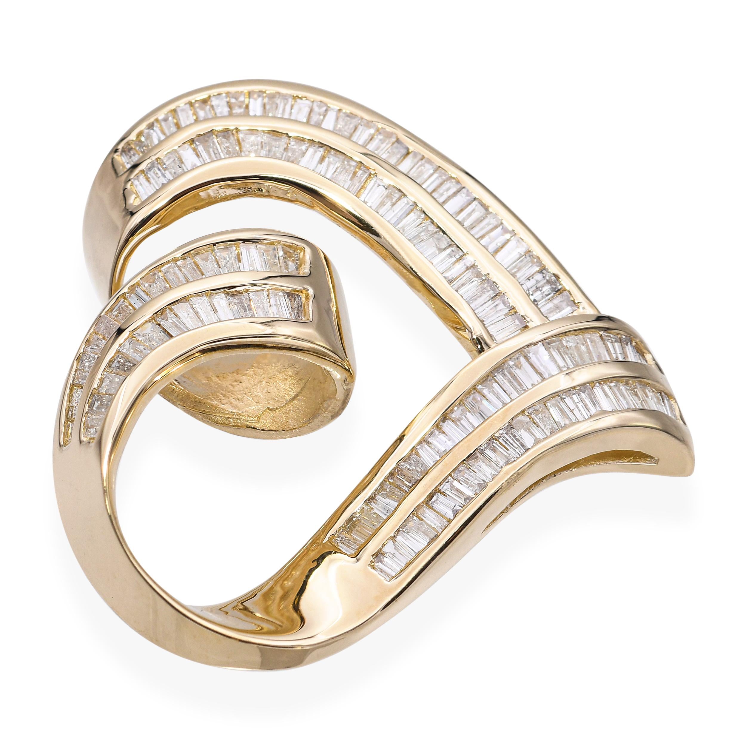 Vintage 14k Yellow Gold Channel Set Baguette Diamond Heart Pendant