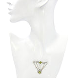 Antique Edwardian Platinum Peridot and Pearl Swag Brooch