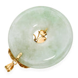 Vintage 14k Yellow Gold Multicolored Jade Donut Pendant