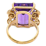 Vintage Early H. Stern Retro 19k Yellow Gold Amethyst Cocktail Ring