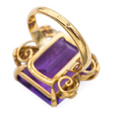 Vintage Early H. Stern Retro 19k Yellow Gold Amethyst Cocktail Ring