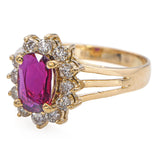 Vintage 18k Yellow Gold 0.70ct Ruby and Diamond Ring