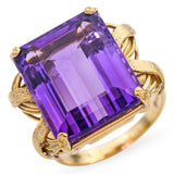 Vintage Early H. Stern Retro 19k Yellow Gold Amethyst Cocktail Ring