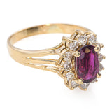 Vintage 18k Yellow Gold 0.70ct Ruby and Diamond Ring