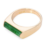 Vintage 14k Yellow Gold Jadeite Jade Ring