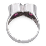 Vintage 14k White Gold Ruby and Diamond Ring