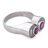 Vintage 14k White Gold Ruby and Diamond Ring