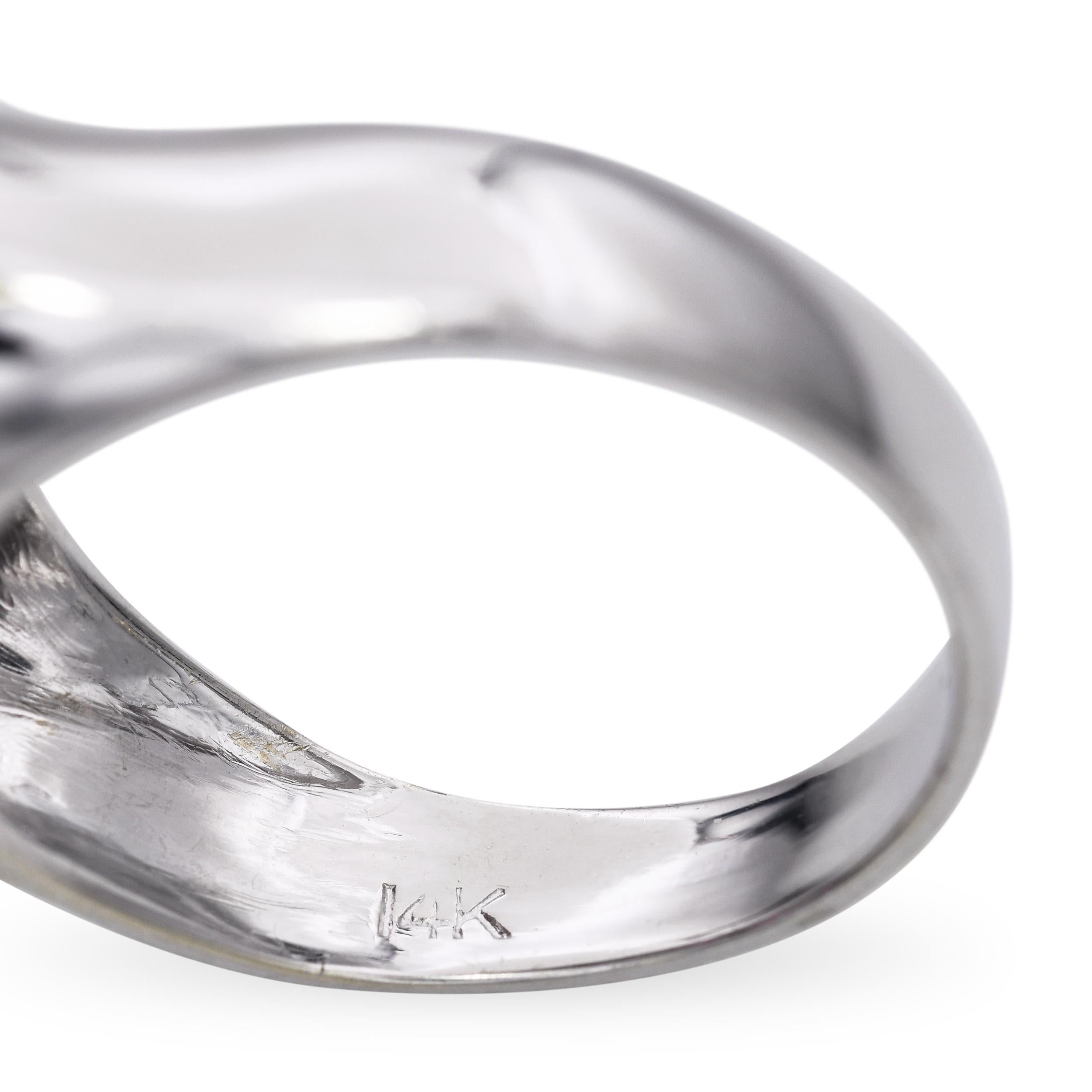 Vintage 14k White Gold Ruby and Diamond Ring