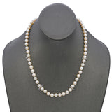 Vintage 14k White Gold 1.50tcw Diamond Clasp Akoya Pearl Strand Necklace