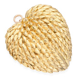 Vintage 1960s Tiffany & Co. 18k Yellow Gold Puffy Heart Pendant Brooch