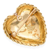 Vintage 1960s Tiffany & Co. 18k Yellow Gold Puffy Heart Pendant Brooch