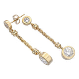 Vintage 14k Yellow Gold 2.93tcw Diamond Dangle Drop Earrings
