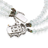 Vintage White Gold Aquamarine Diamond & Sapphire Beaded Necklace