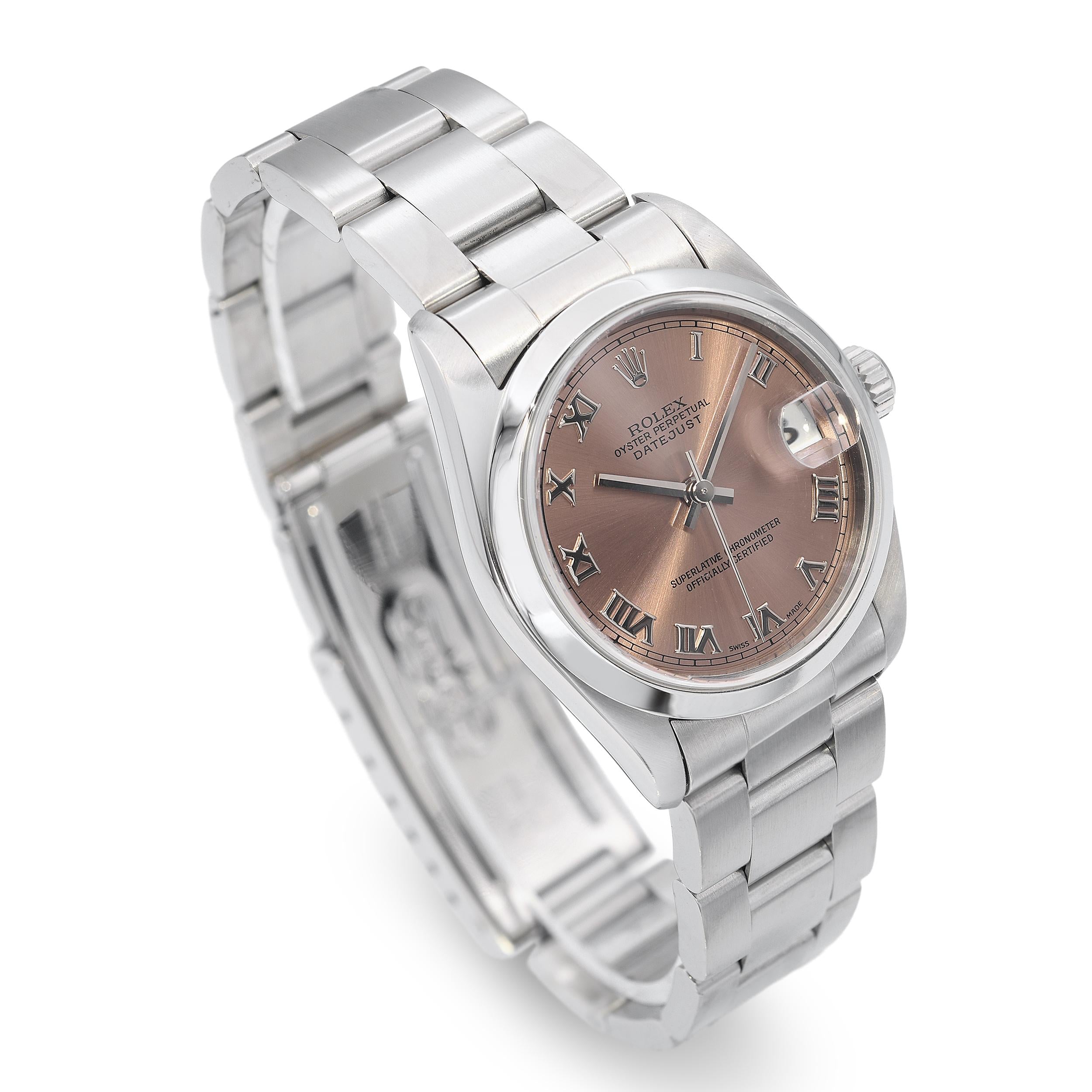 Rolex Datejust Midsize 31mm Salmon Dial Automatic Watch Ref 78240