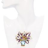 18k Yellow Gold Floral Bouquet in Vase Multi Gem Brooch