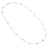 Tous 14k Yellow Gold 47.5tcw Morganite and Aquamarine Bead Necklace