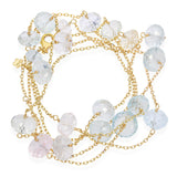 Tous 14k Yellow Gold 47.5tcw Morganite and Aquamarine Bead Necklace