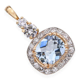 14k Yellow Gold 2.08ct Aquamarine and 0.85tcw Diamond Pendant