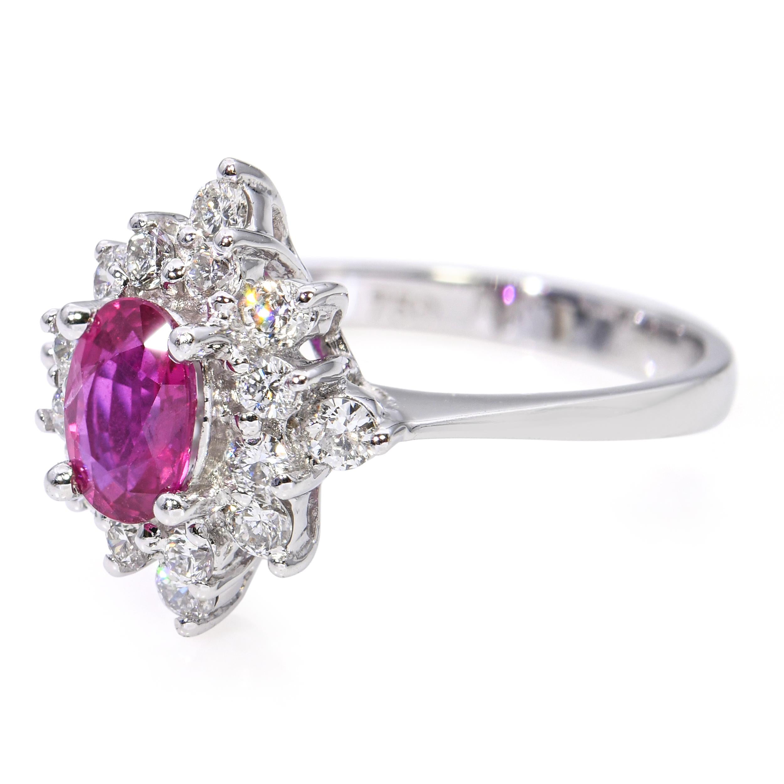 17K White Gold .56ct Ruby and Diamond Ring
