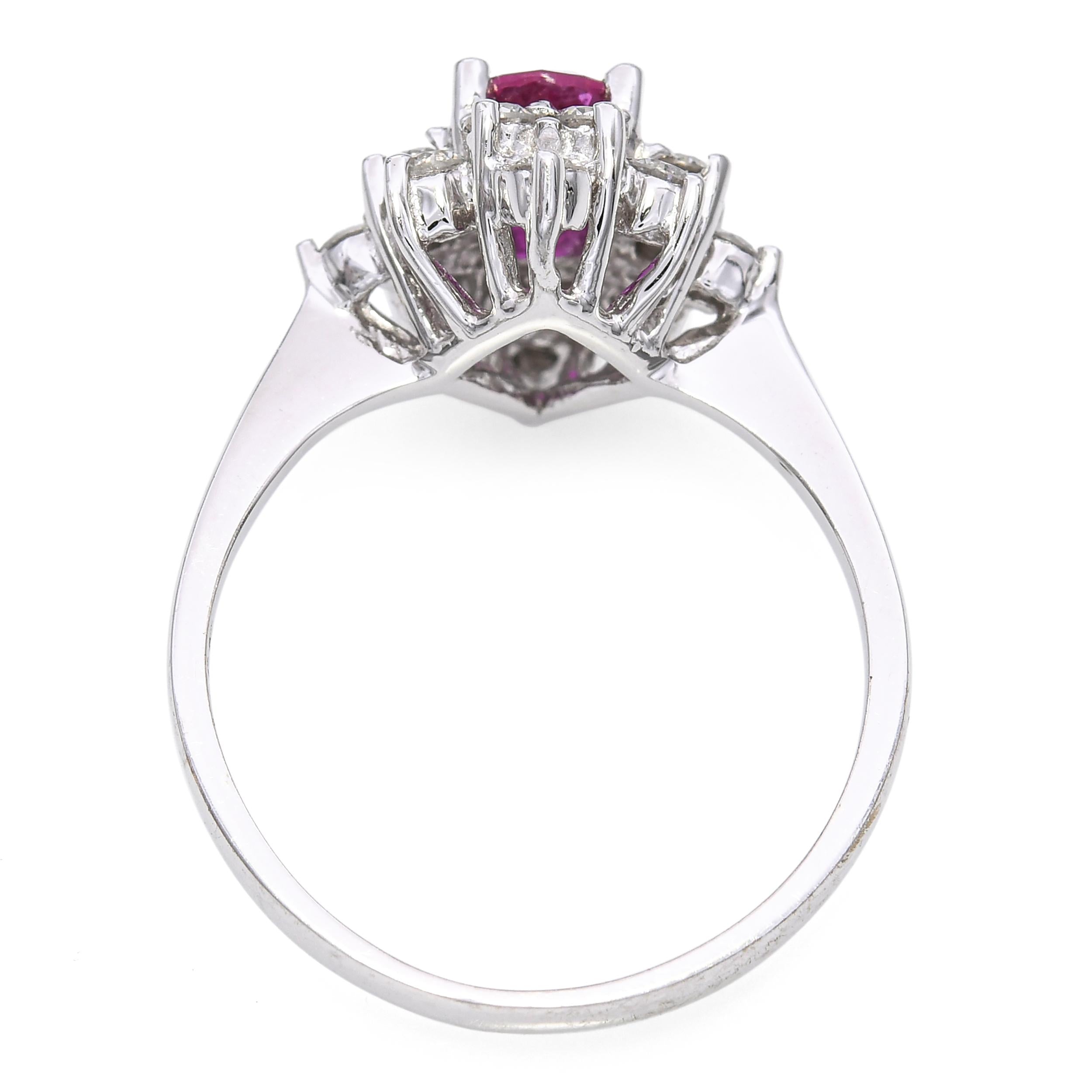 17K White Gold .56ct Ruby and Diamond Ring