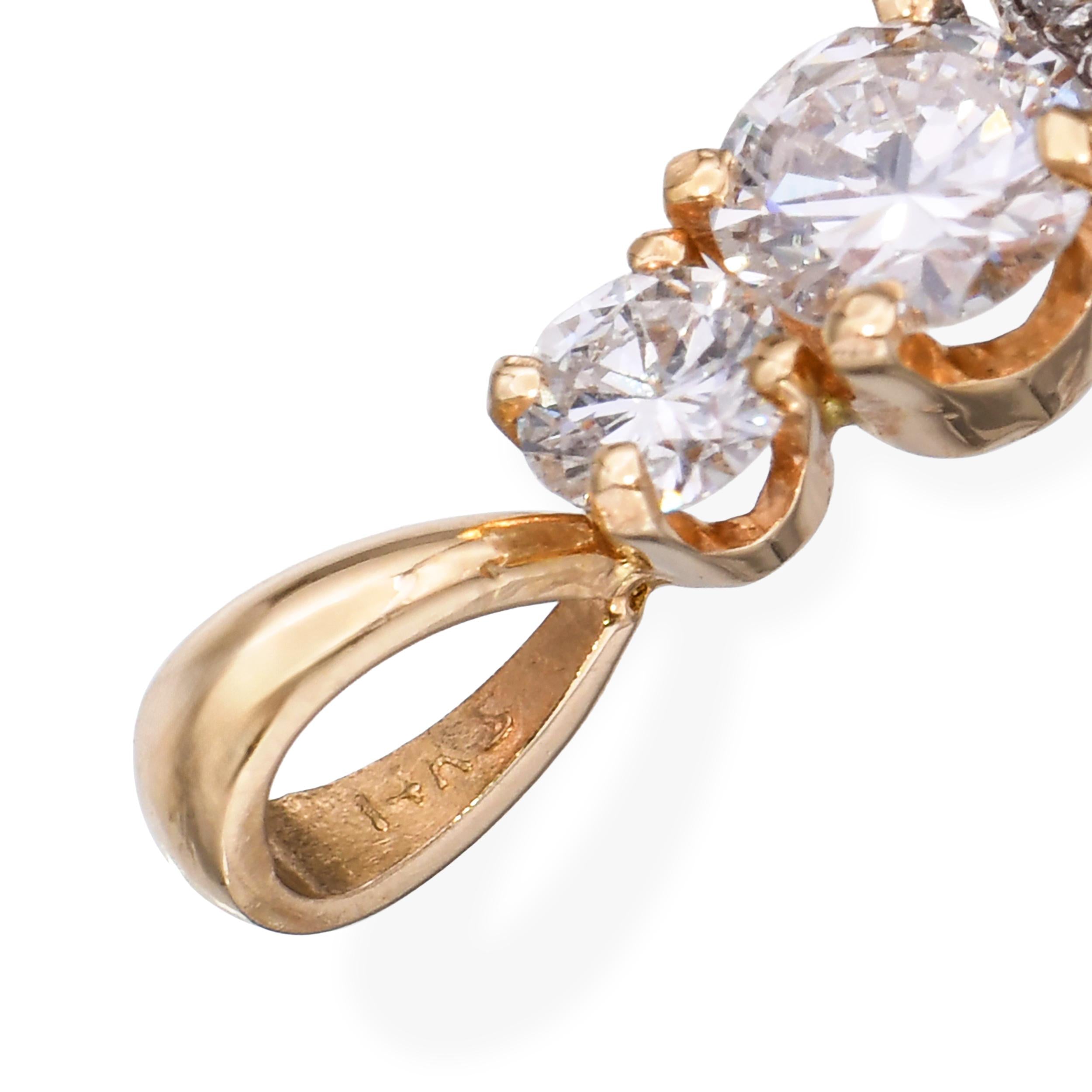 14k Yellow Gold 2.08ct Aquamarine and 0.85tcw Diamond Pendant