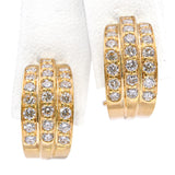 18k Yellow Gold 1.32tcw Diamond Omega Back Earrings