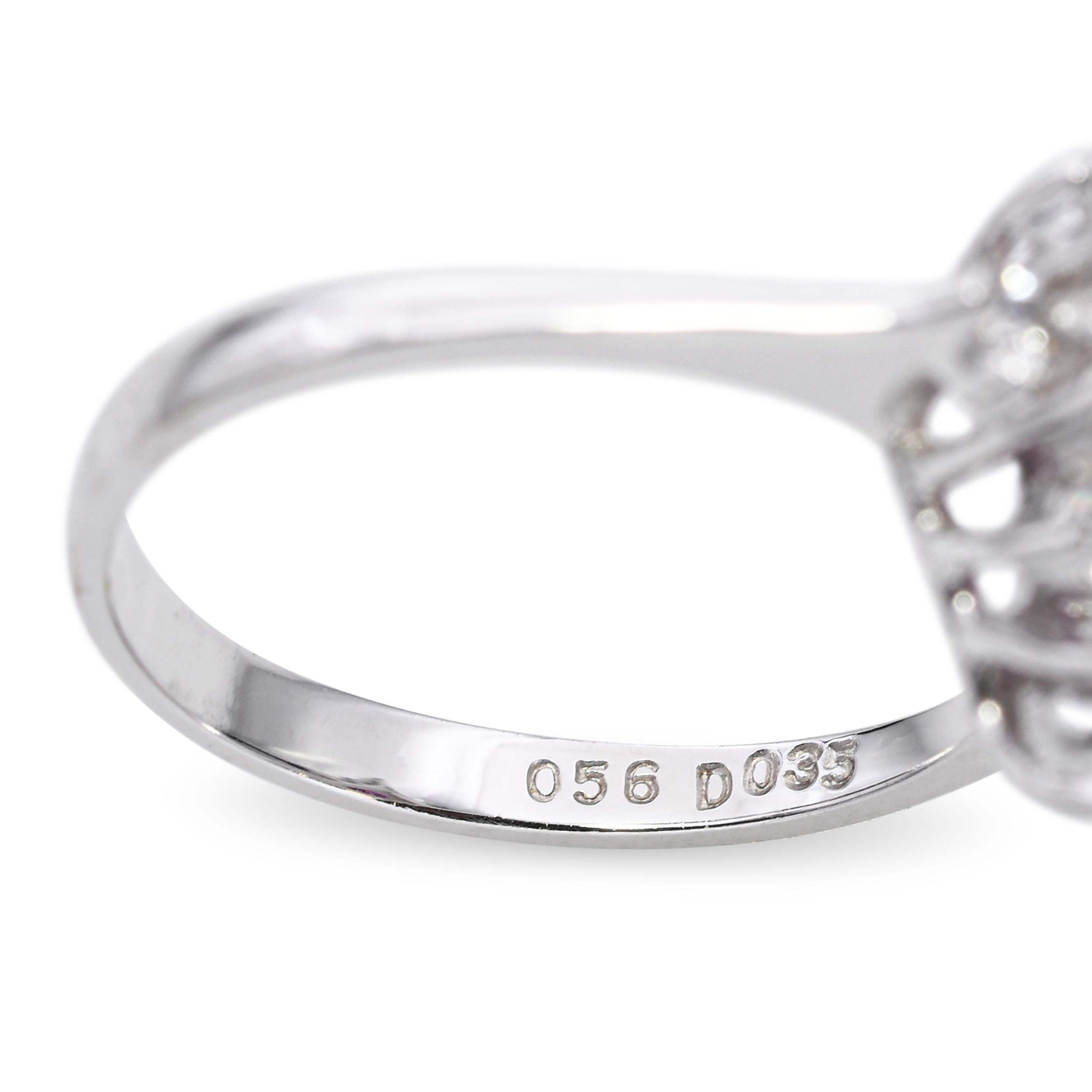 17K White Gold .56ct Ruby and Diamond Ring