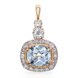 14k Yellow Gold 2.08ct Aquamarine and 0.85tcw Diamond Pendant
