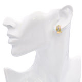 18k Yellow Gold 1.32tcw Diamond Omega Back Earrings