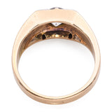 Antique Yellow Gold 1.02tcw Diamond Enamel Ring