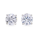 14k White Gold H-I 3.01tcw GIA Diamond Stud Earrings